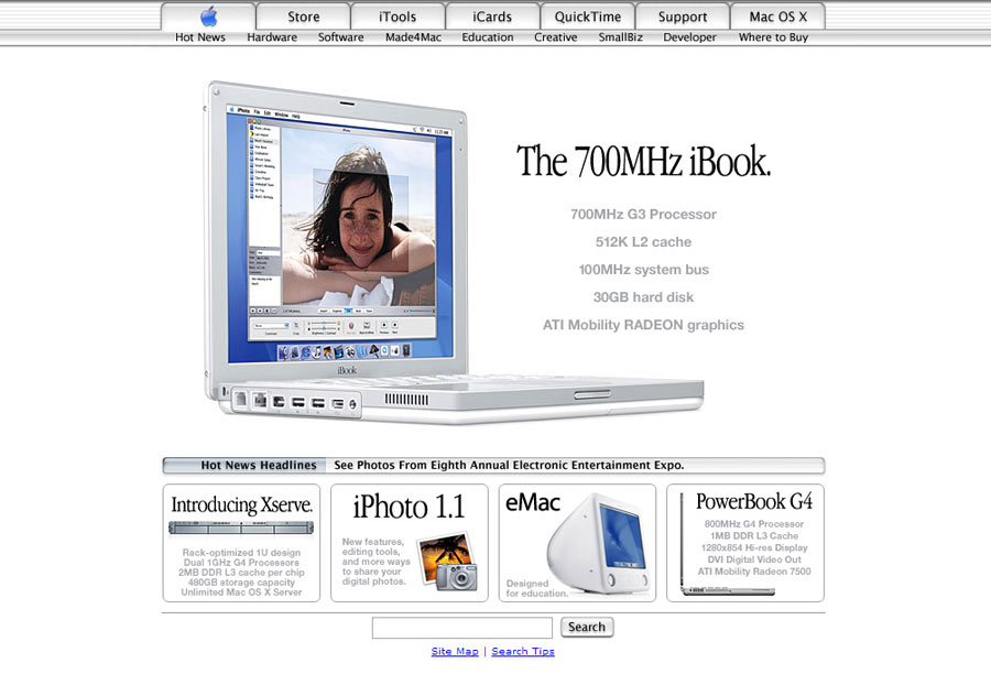Web design - Apple - 2002