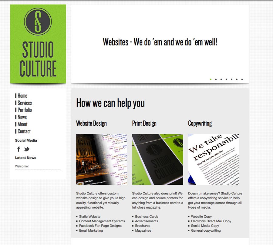web design Brisbane - Studio Culture 2011