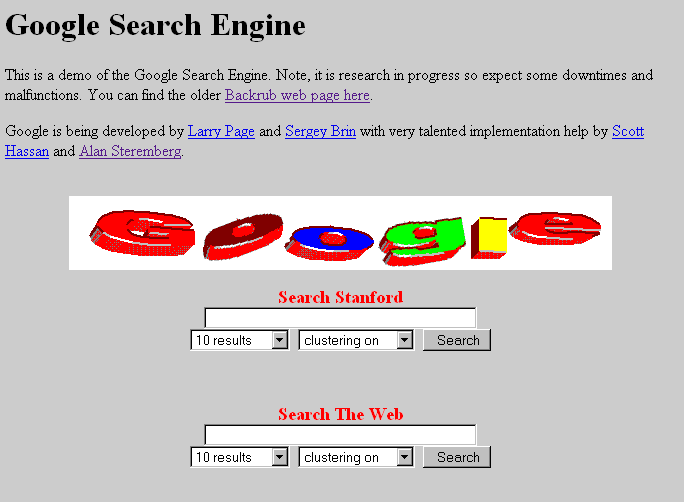web design - google 1997