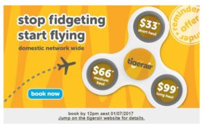fidget spinner promotion from tiger airways